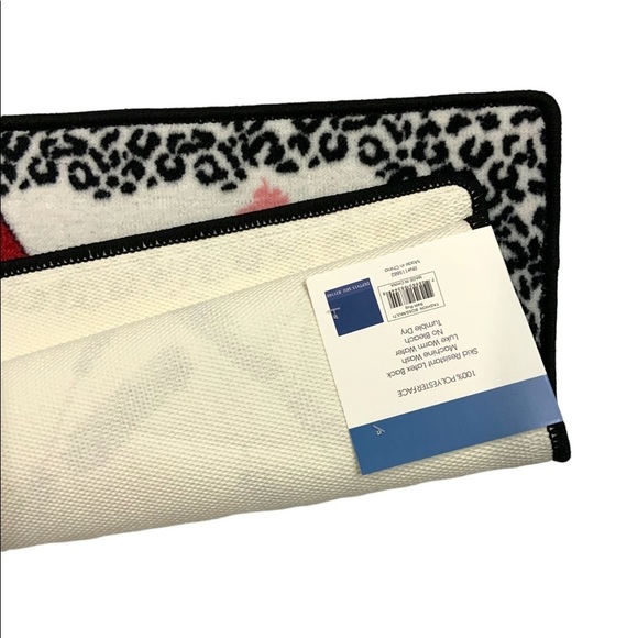 Fashion Girl Boss Animal Print Makeup Mat Rug 20 in X 32” White Pink Black Multi - Picture 6 of 16
